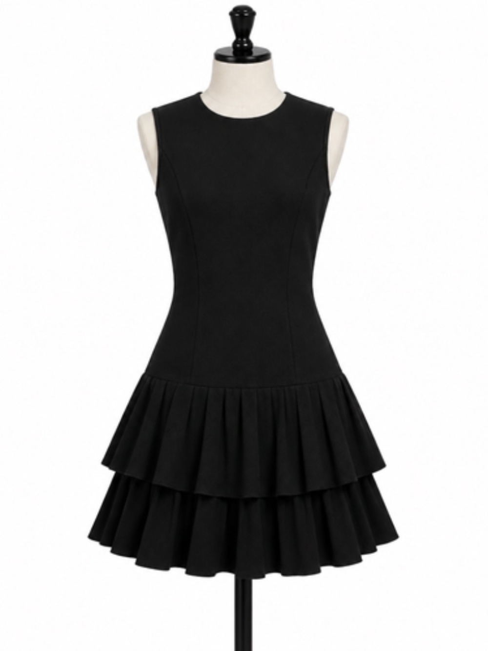 Fashion Nova Womens Black Ruffle Sleeveless Mini Dress Large